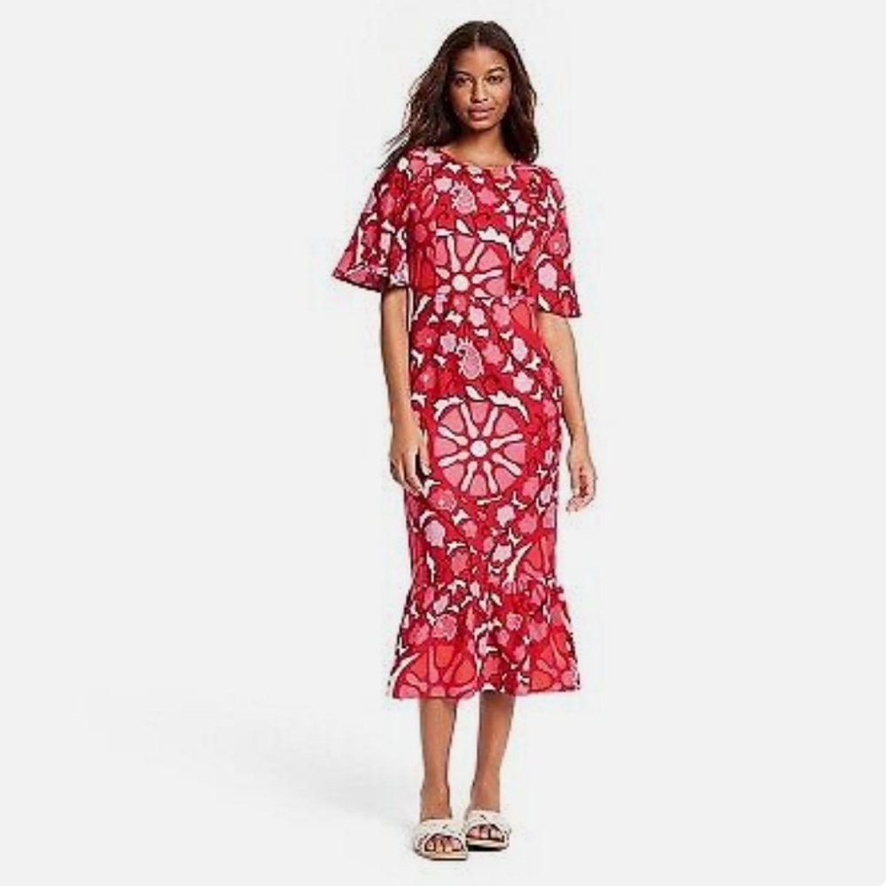 RHODE Red Floral Dress